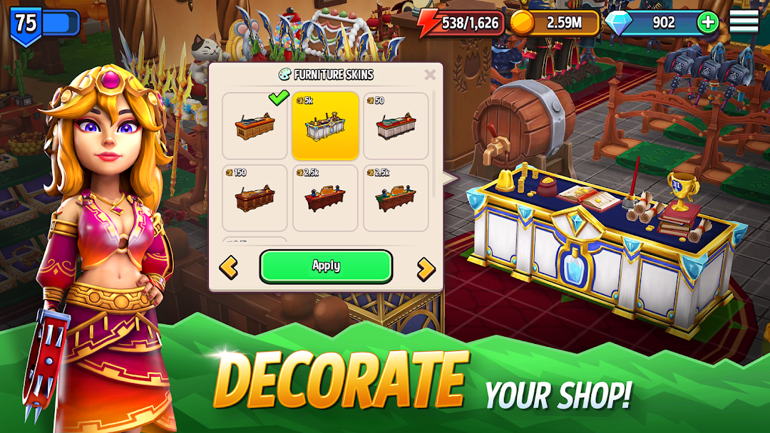 Shop Titans: Crafting Tycoon mod apk screenshot 3
