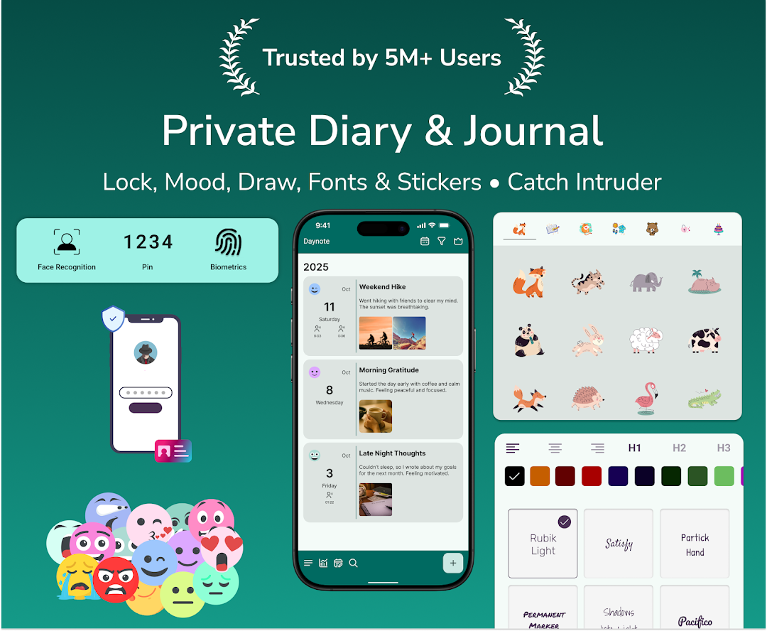 Daynote | Diary with Lock mod apk screenshot 1