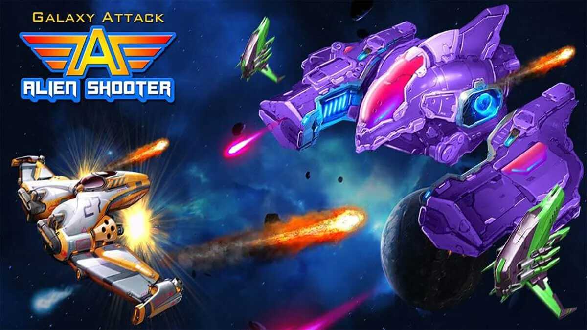 Hack Galaxy Attack: Alien Shooter MOD (Pro Menu, Infinite Money, Trade, 1Hit Kill, No Death) APK 57.2