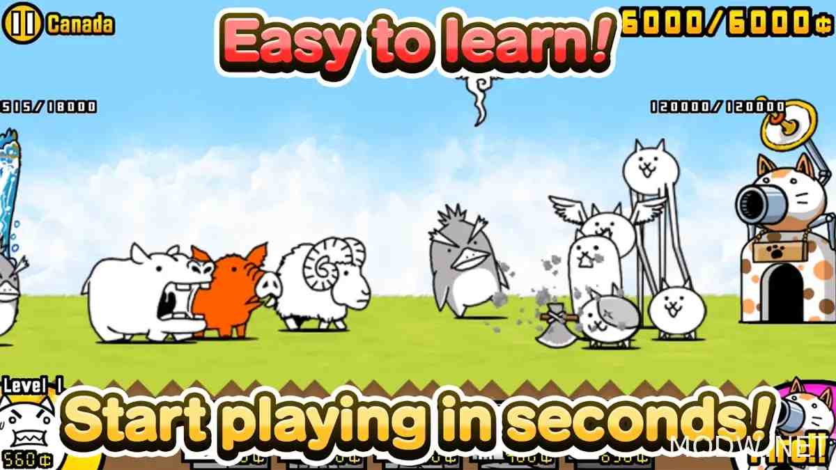 The Battle Cats mod apk screenshot