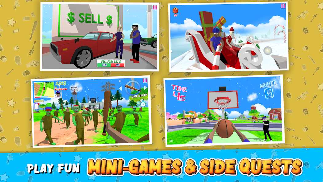 Dude Theft Wars mod apk screenshot