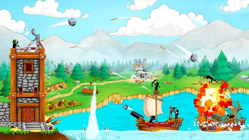 The Catapult: Stickman Pirates mod apk screenshot