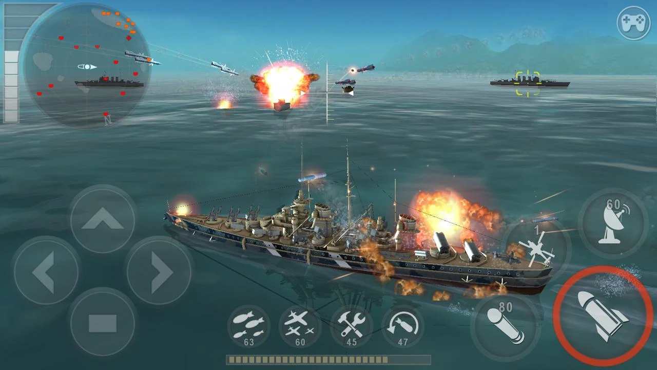 WARSHIP BATTLE: 3D World War II mod apk screenshot