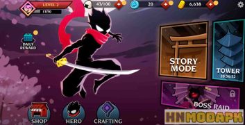 Hack Stickman Revenge MOD (Menu Pro, Tiền Full, Vàng, Đá Quý) APK 1.0.16 image