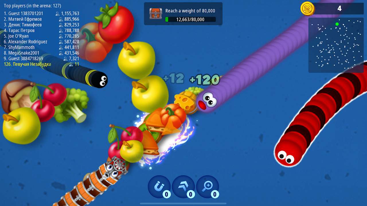 Worms Zone.io mod apk screenshot