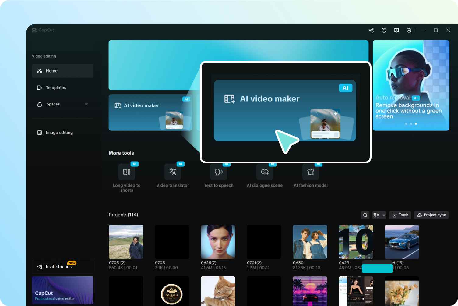 CapCut mod apk screenshot