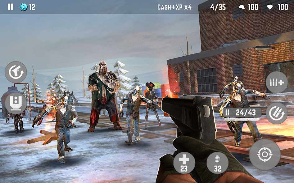 Role-playing Warrior Using Weapons and Skills to Fight the Zombie Army Zombie Terror 3D MOD