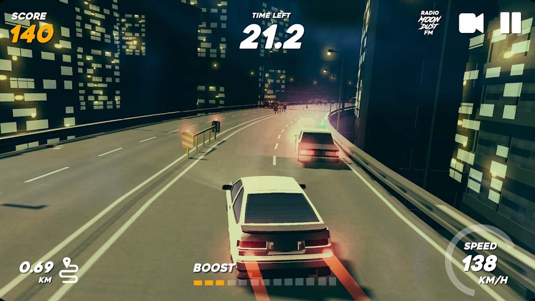 Swipe your finger or use keys to control the car in Pako Highway MOD race